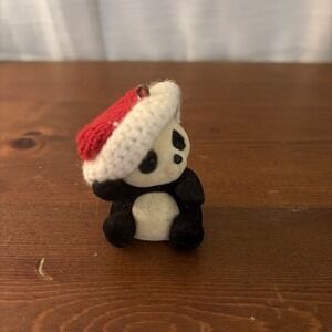 Vintage 1986 Hallmark Keepsake Christmas Ornament Santa's Panda Pal Hat